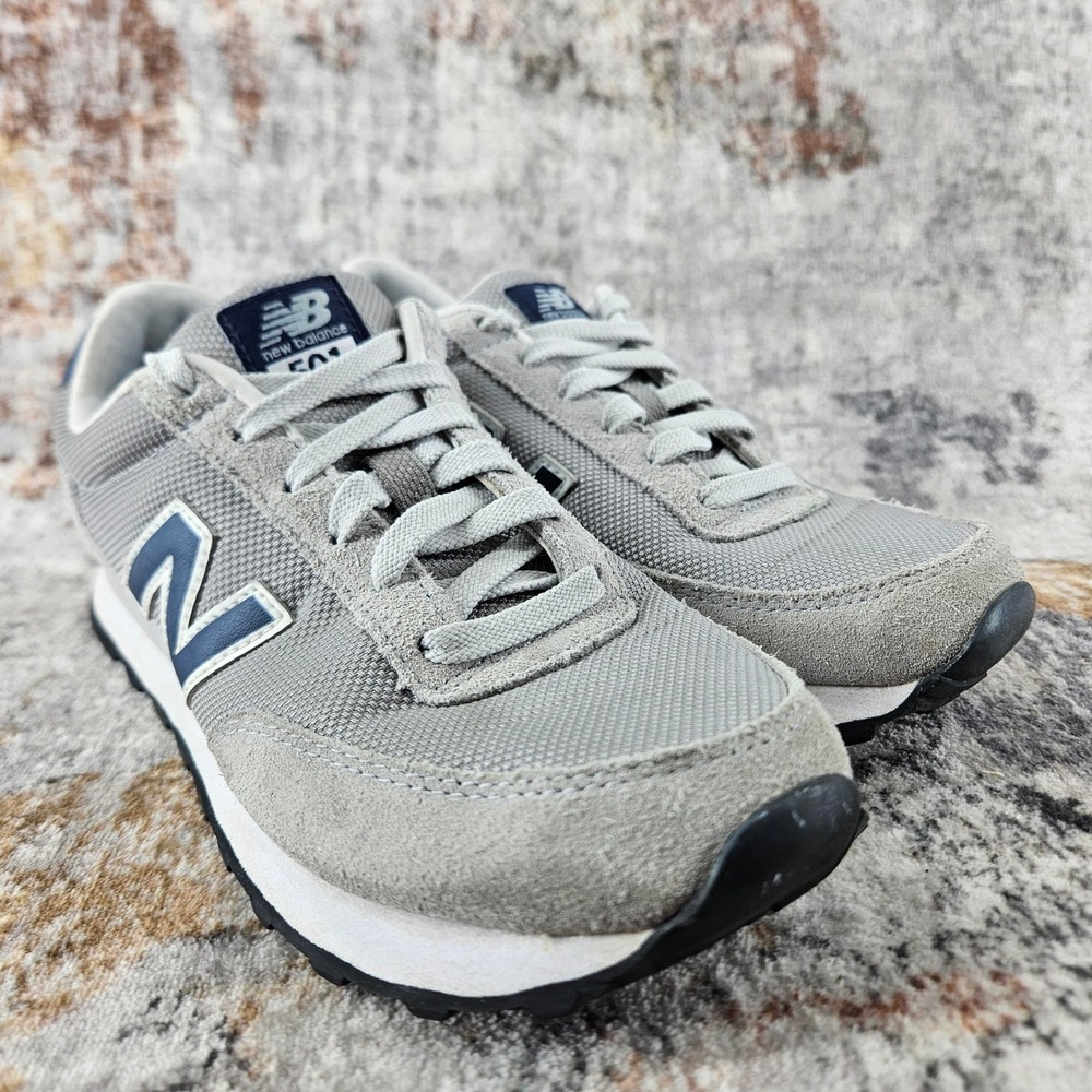 New‎ Balance 501 Running Shoes Womens 7B Grey Blue Suede Mesh Sneakers WL501GN